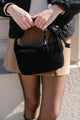 Melie Bianco Tatiana Black Vegan Top Handle Bag