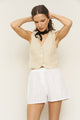 Bowie Vest in Oatmeal Linen