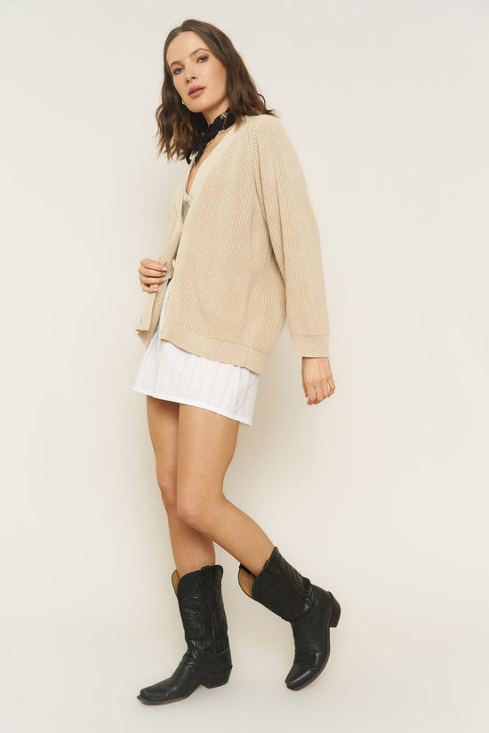Chloe Cardigan in Oatmeal - Whimsy & Row