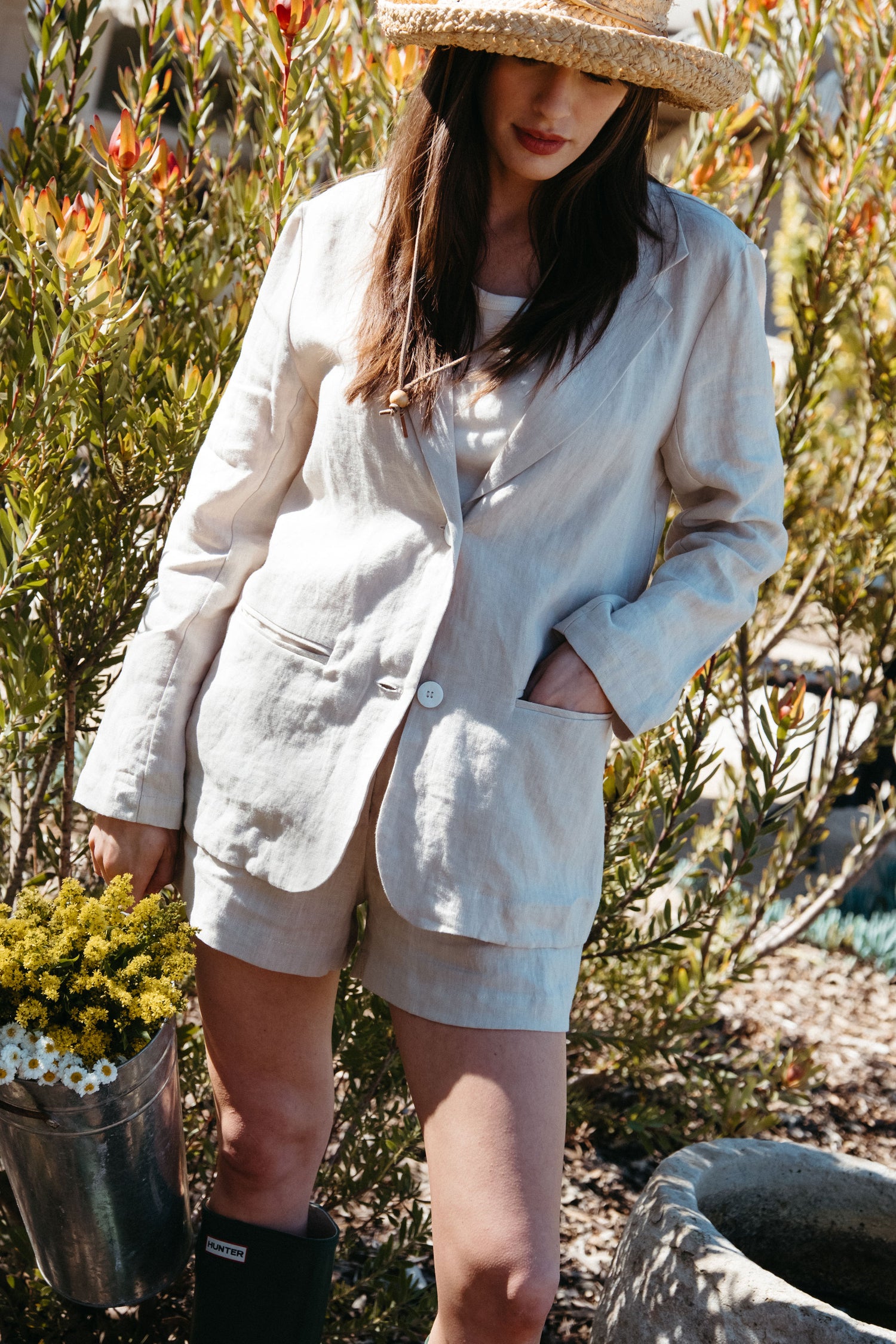 Parker Blazer in Oatmeal Linen