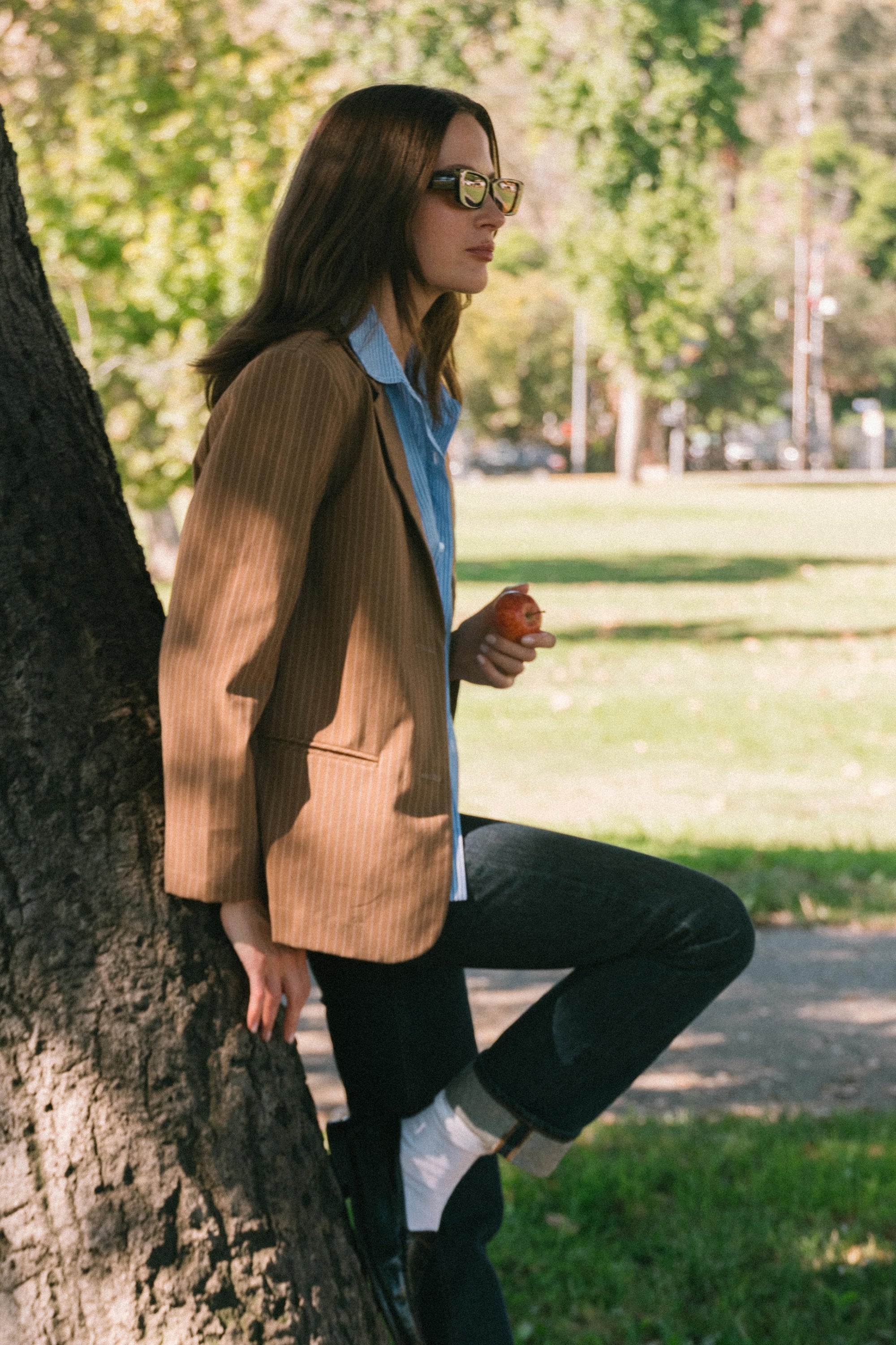 Parker Blazer in Tan Stripe - Whimsy & Row