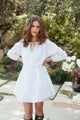 Phoenix Dress in White Embroidery