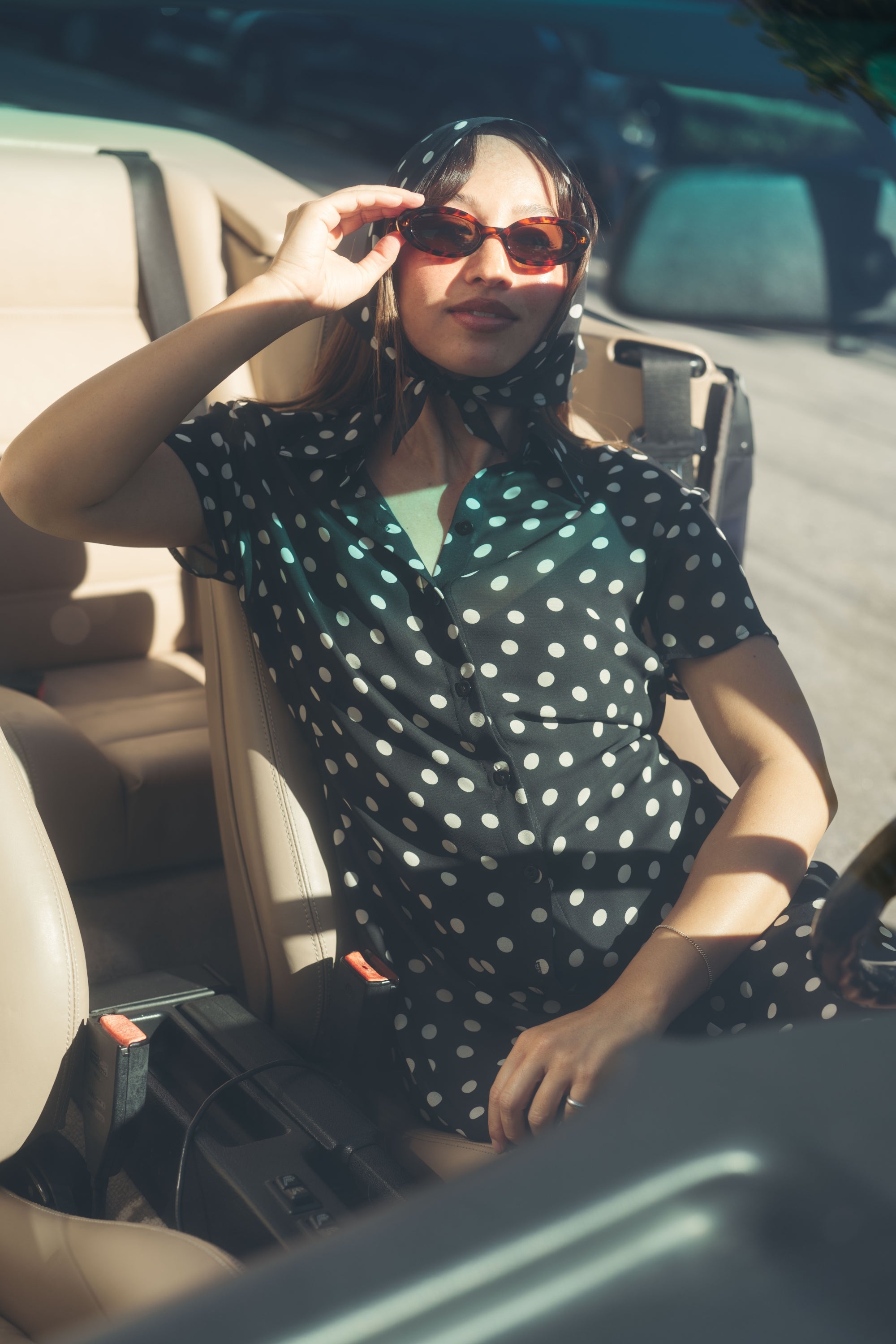 Ronnie Dress in Black Polka Dots - Whimsy & Row