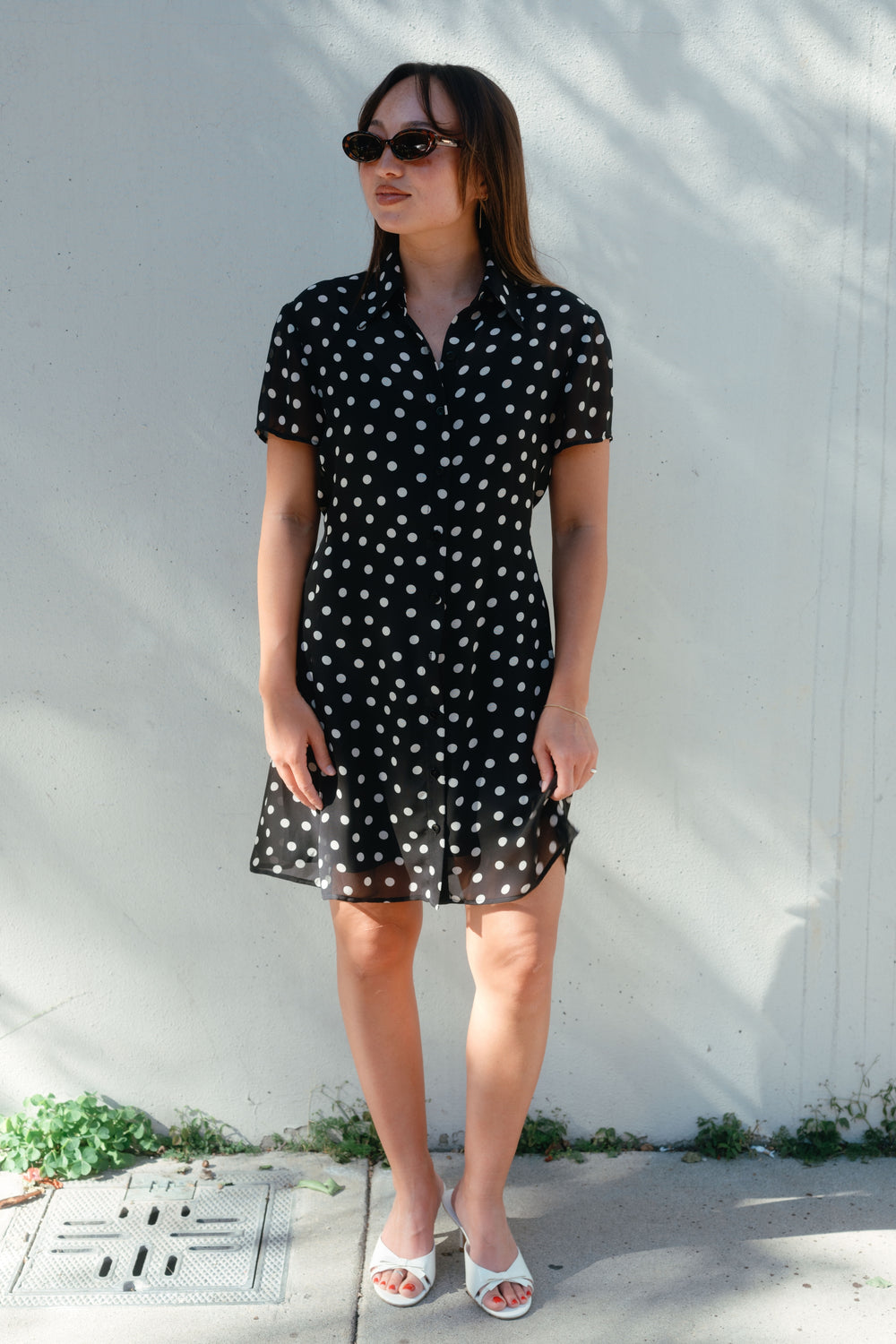 ronnie poplin mini dress Ronnie Cotton Poplin Mini Shirtdress (Women)