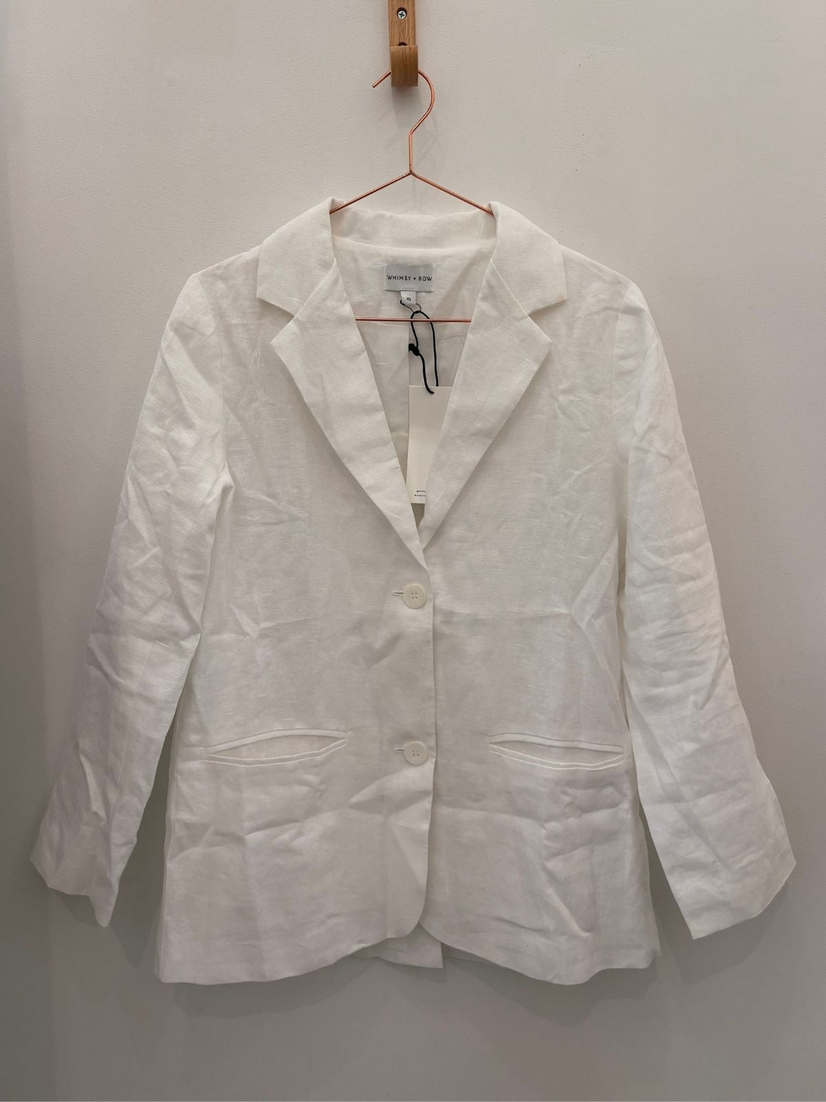 Sample Sale Parker Blazer in White Linen - Whimsy & Row
