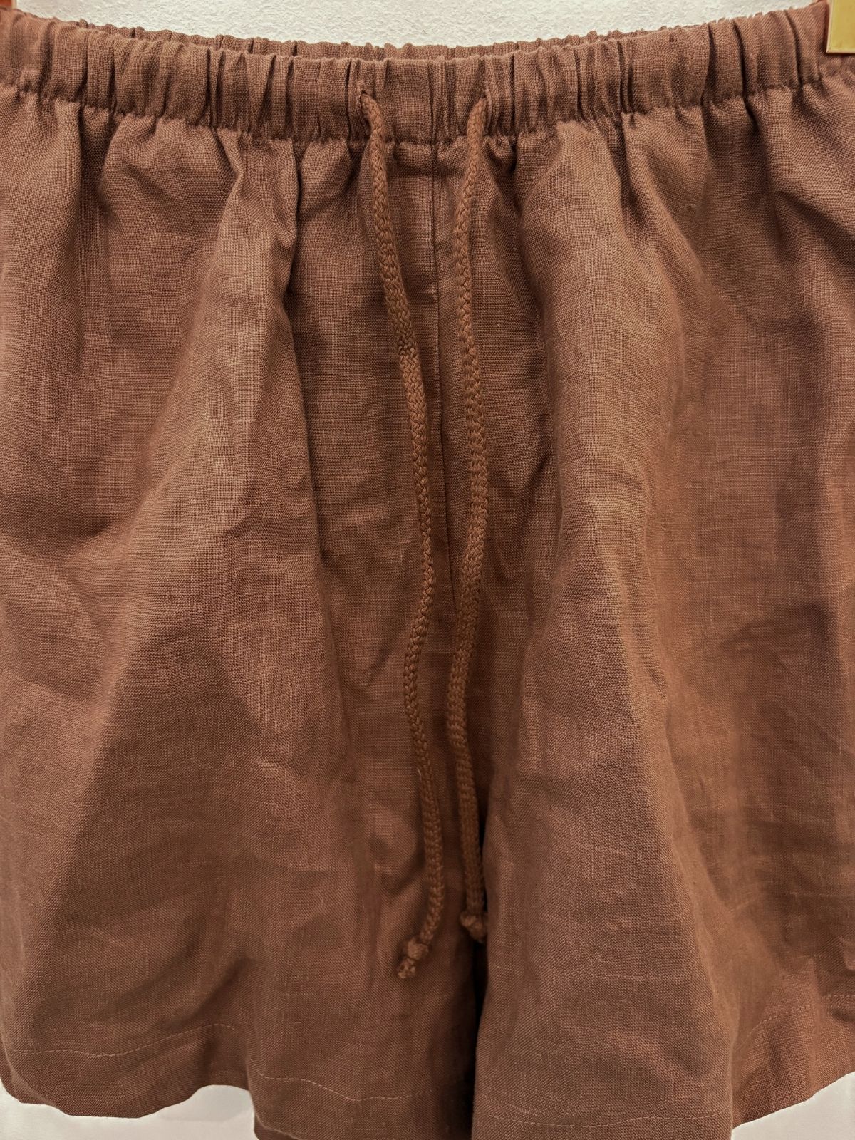Sample Sale Allison Shorts in Chocolate Linen - Whimsy & Row