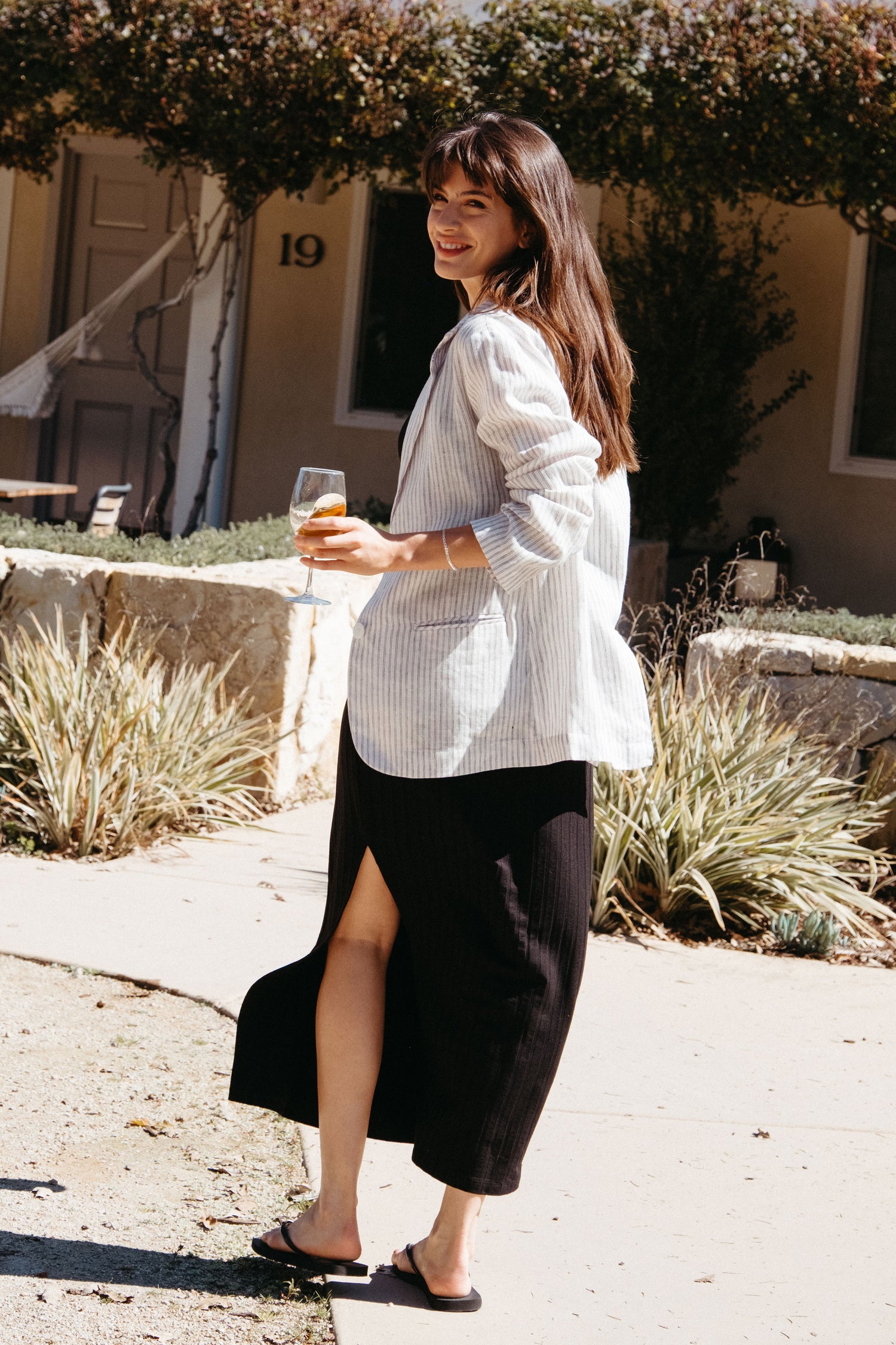 Parker Blazer in Stripe Linen
