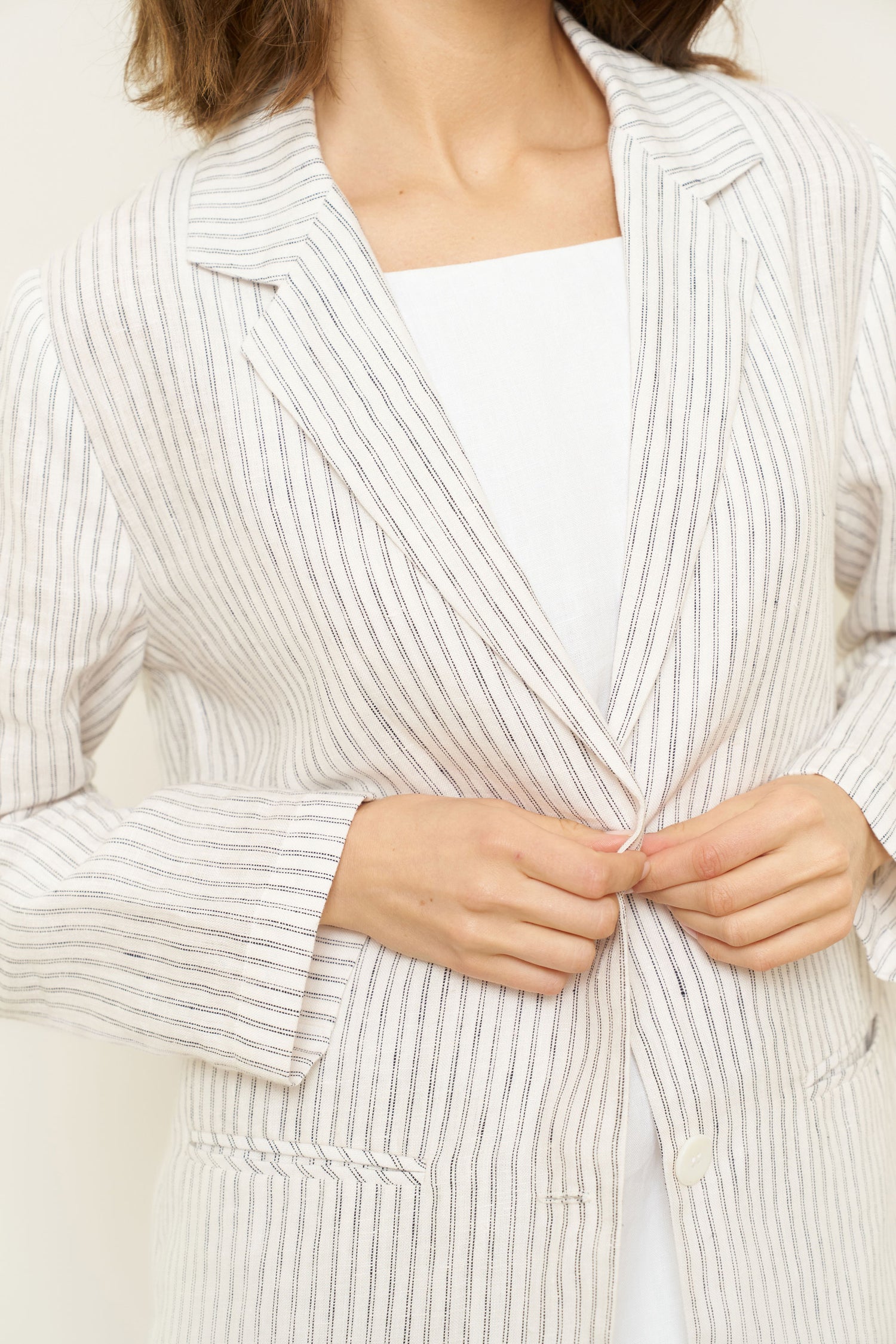 Parker Blazer in Stripe Linen