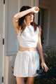 Valentina Top in Stripe Linen