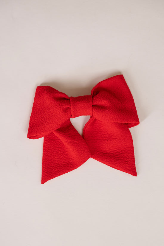 Sample Sale Hair Bow in Red Crepe - Whimsy & Row