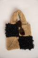 Faux Fur Two-Tone Mini Tote Bag