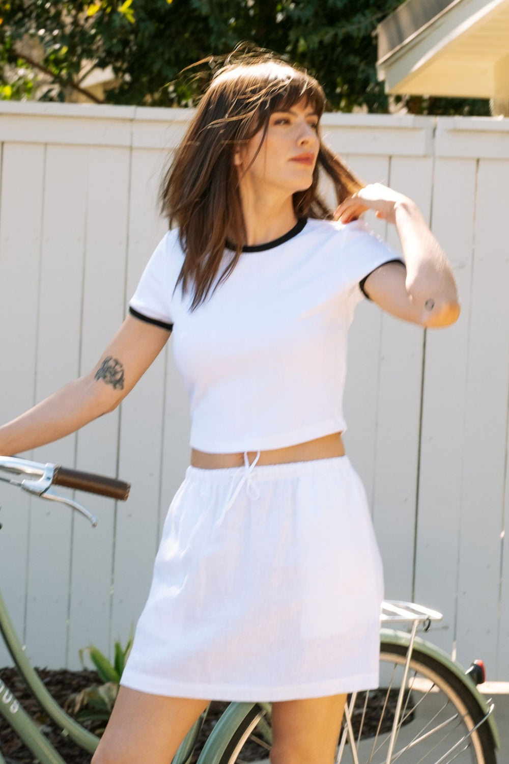 Whitney Top in White/Black - Whimsy & Row