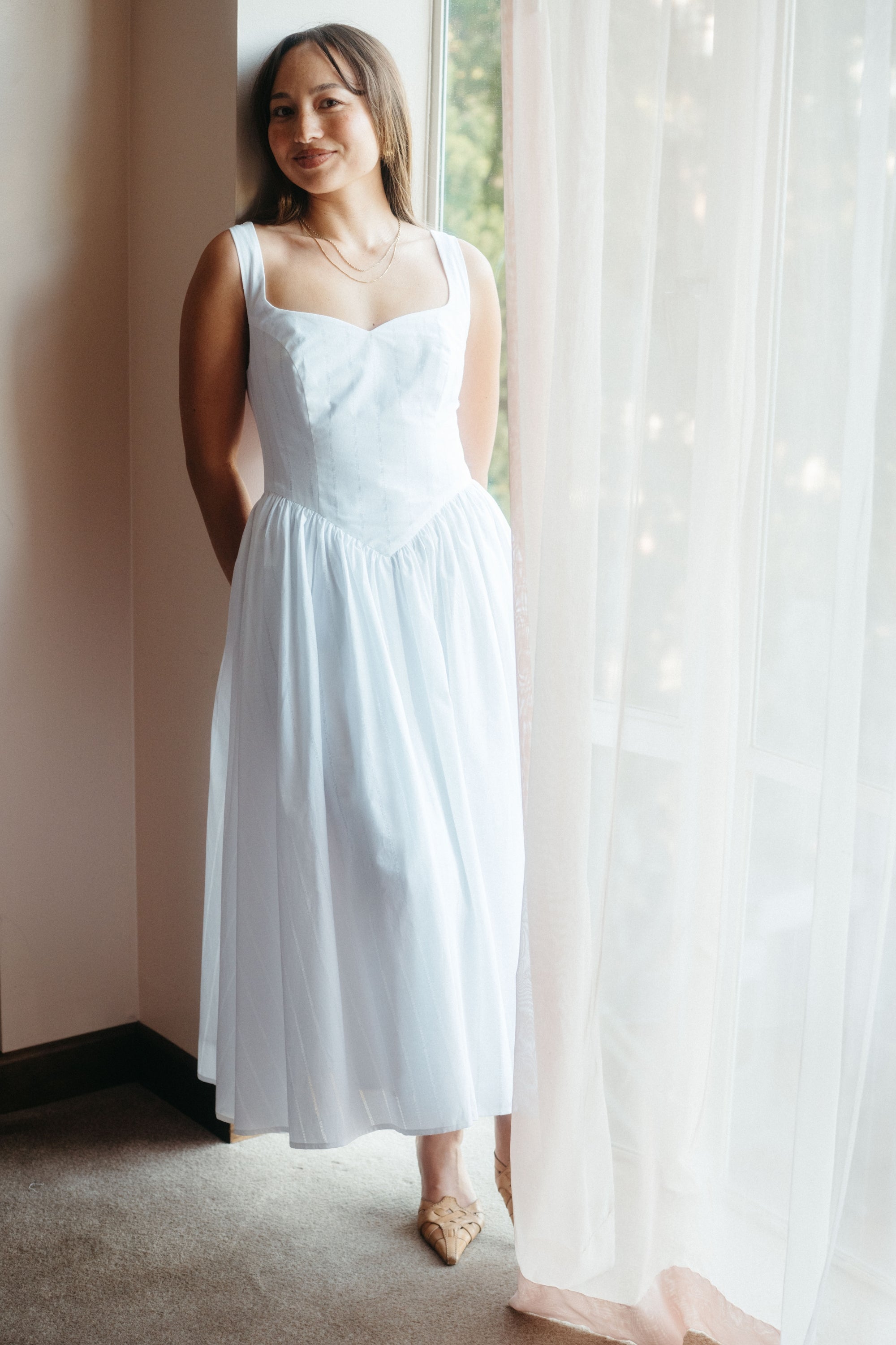 Iris Dress in White Poplin XL Iris Dress in White Poplin XL