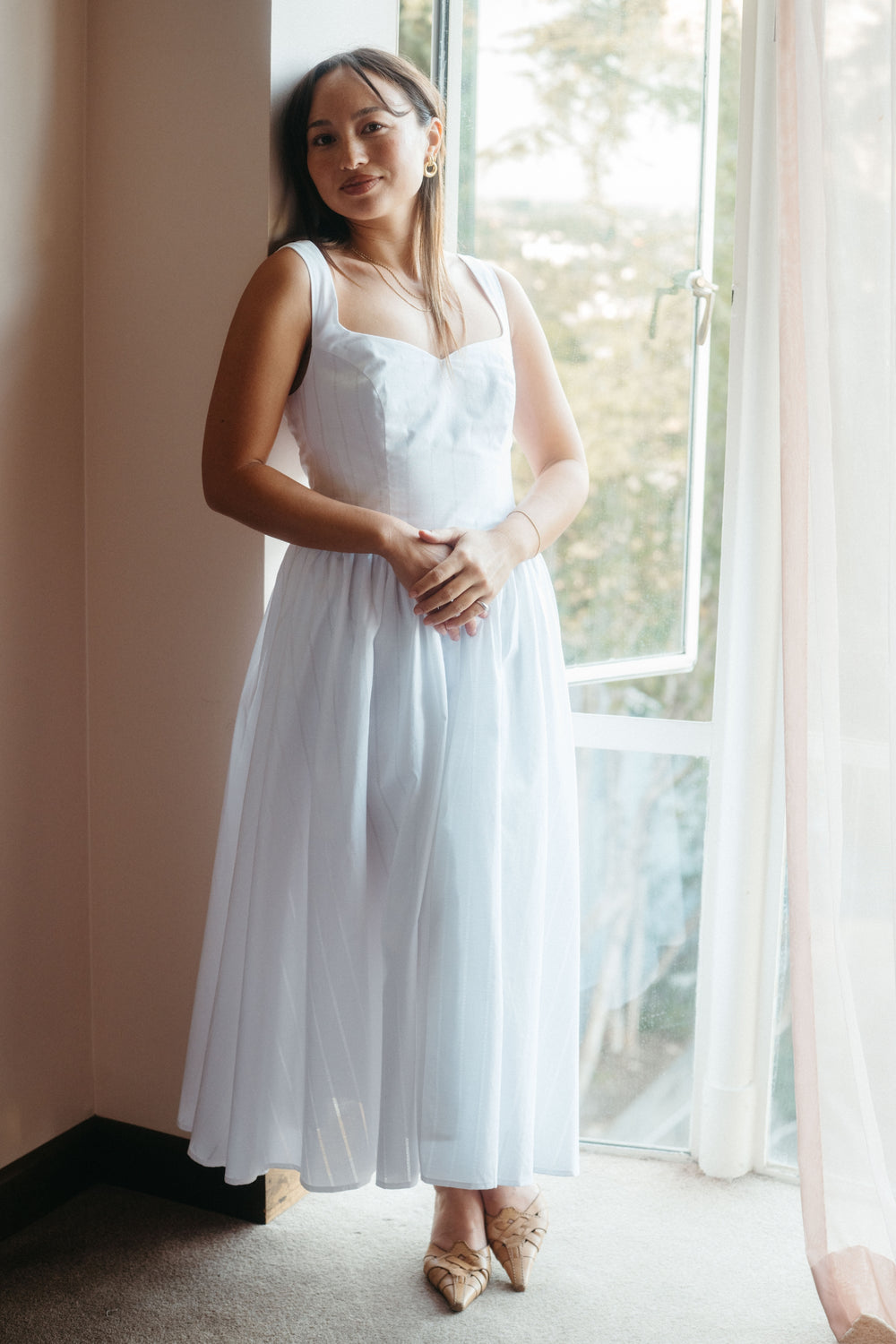 Iris Dress in White Poplin XL Iris Dress in White Poplin XL