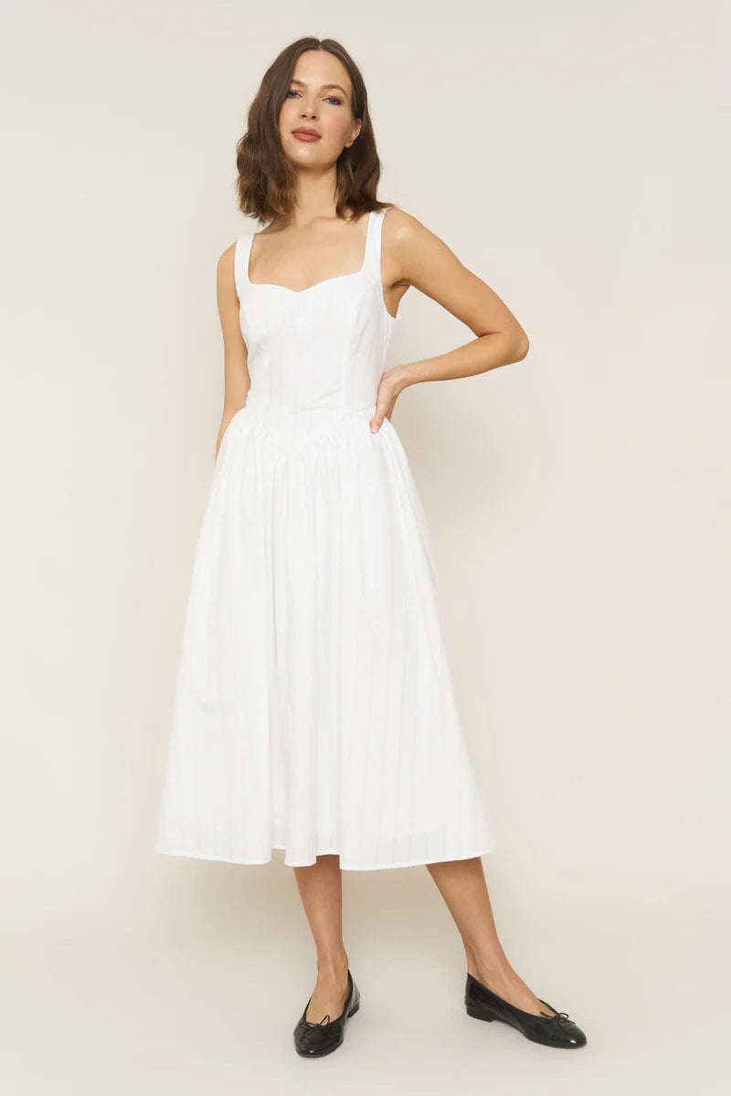 Sample Sale Iris Dress in White Poplin