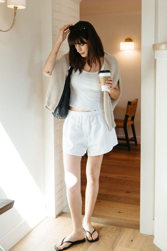 Marissa Short in White Poplin - Whimsy & Row