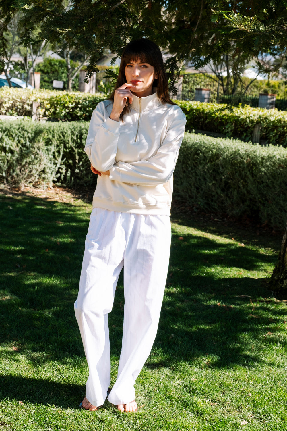 Marissa Pant in White Poplin - Whimsy & Row