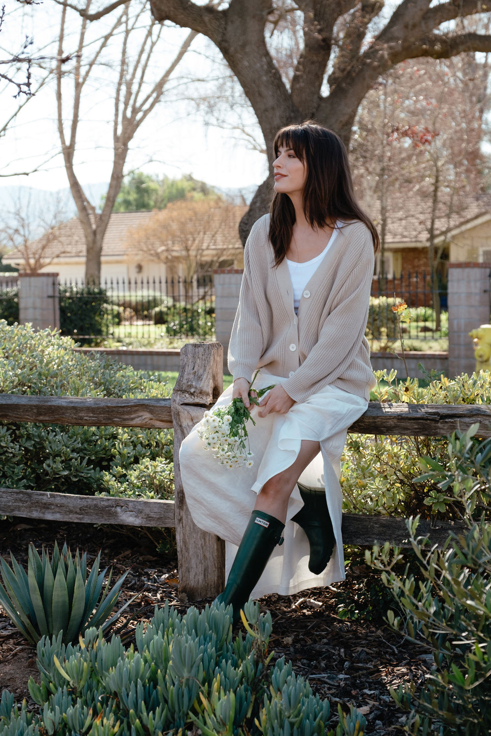 Millie Skirt/Dress in White Linen - Whimsy & Row