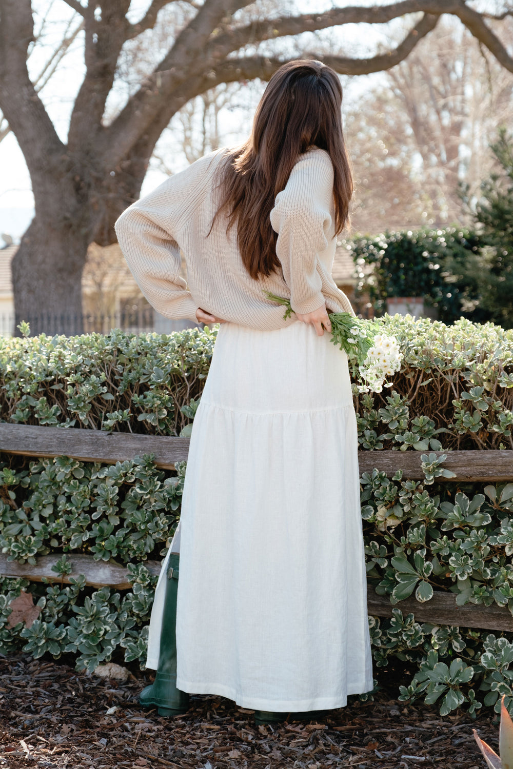 Millie Skirt/Dress in White Linen - Whimsy & Row