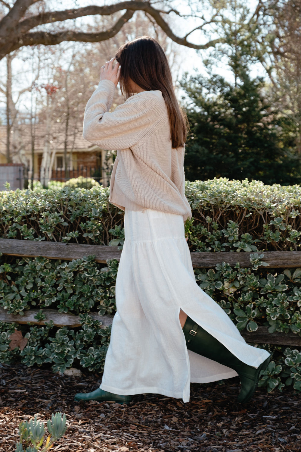 Millie Skirt/Dress in White Linen - Whimsy & Row