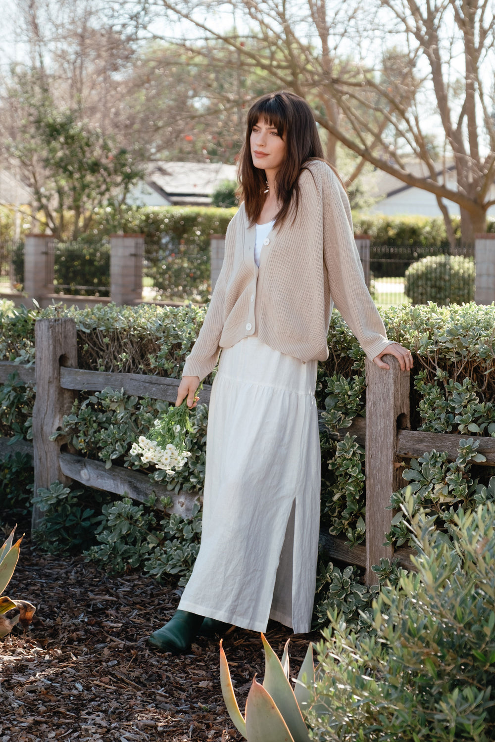 Millie Skirt/Dress in White Linen - Whimsy & Row