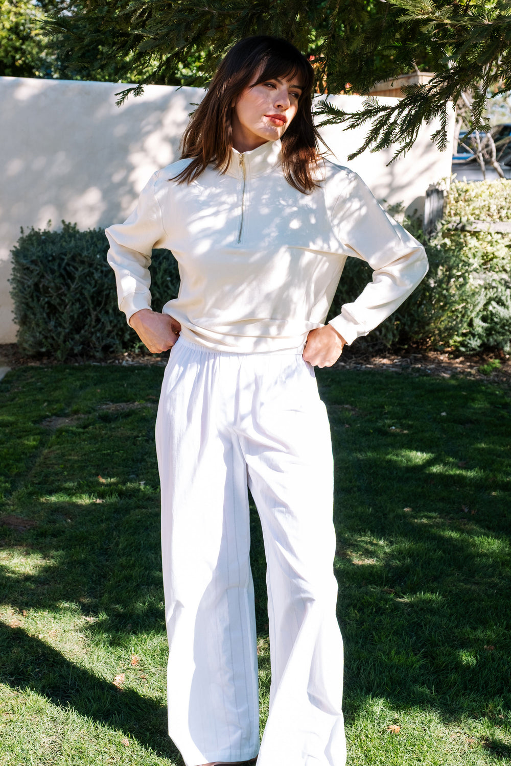 Marissa Pant in White Poplin - Whimsy & Row