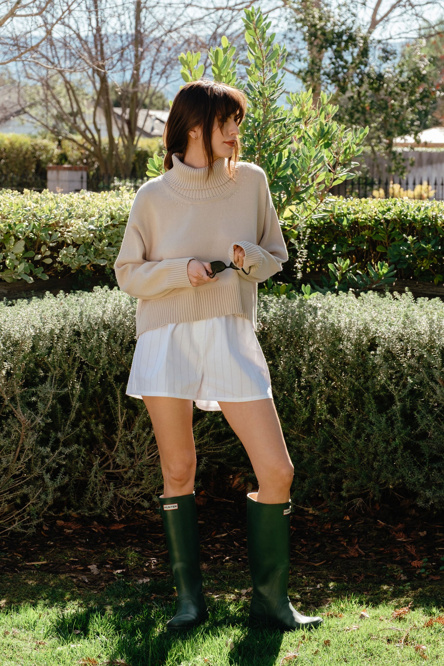 Marissa Boxer Short in White Poplin
