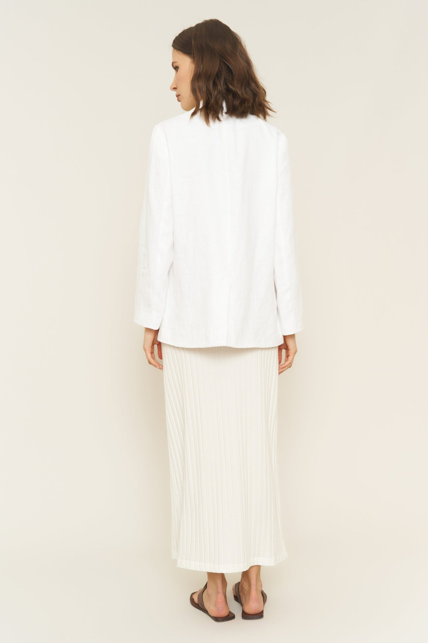 Parker Blazer in White Linen