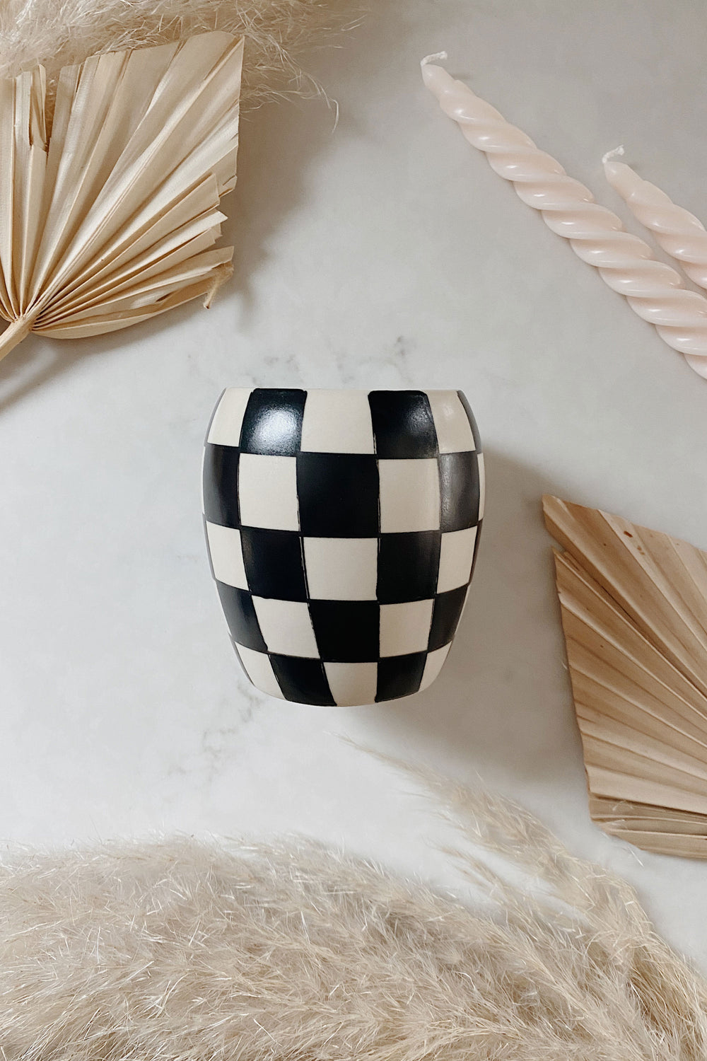 Paddywax Check Mate Candle in Black Checkered - Whimsy & Row