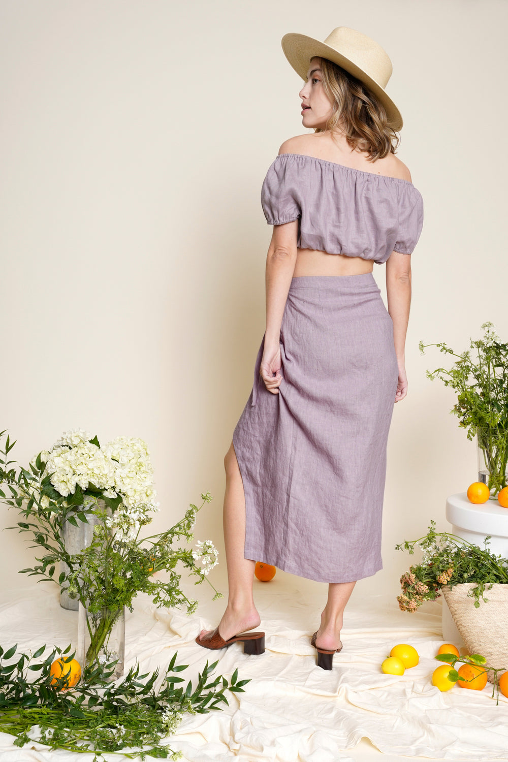 Valentina Skirt in Lavender Linen - Whimsy & Row