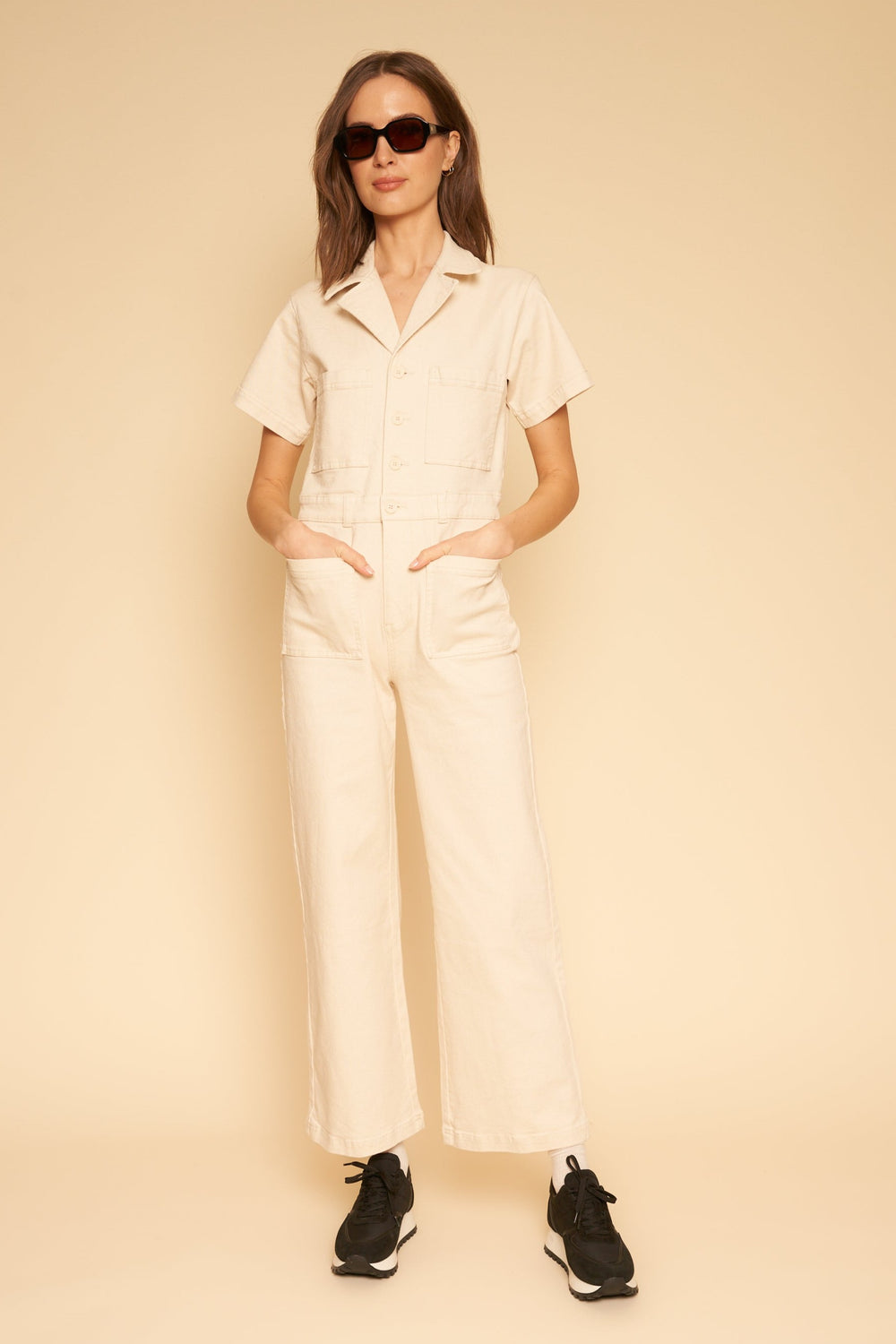 Logan Jumpsuit in Natural - Whimsy & Row