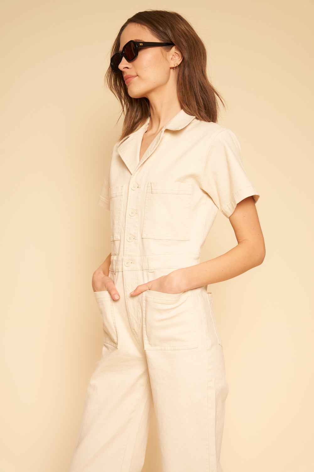 Logan Jumpsuit in Natural - Whimsy & Row
