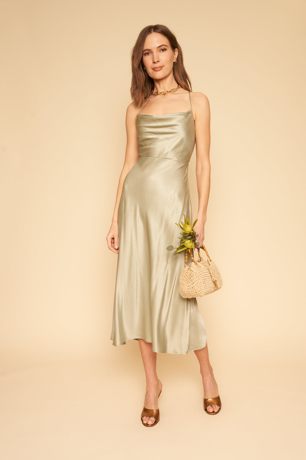 Camille Dress in Sage - Whimsy & Row