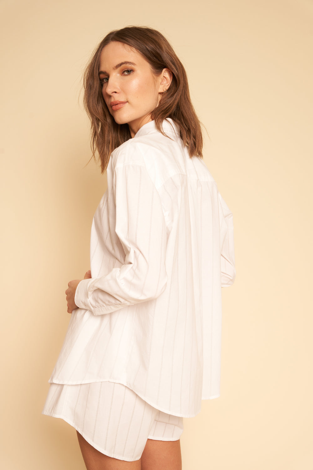 Peri Shirt in White Poplin - Whimsy & Row