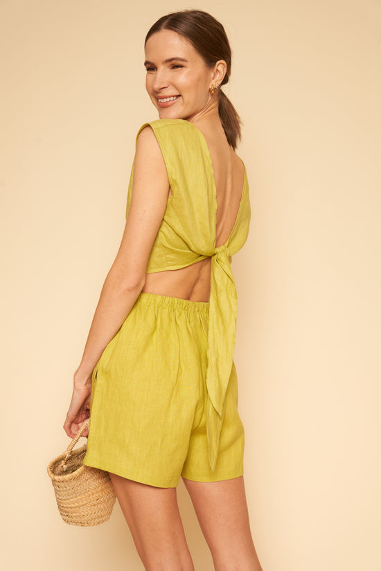 Valentina Top in Lime Linen - Whimsy & Row