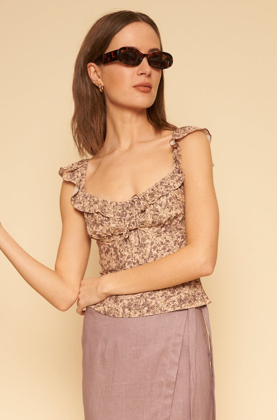 Nina Top in Lavender Floral - Whimsy & Row