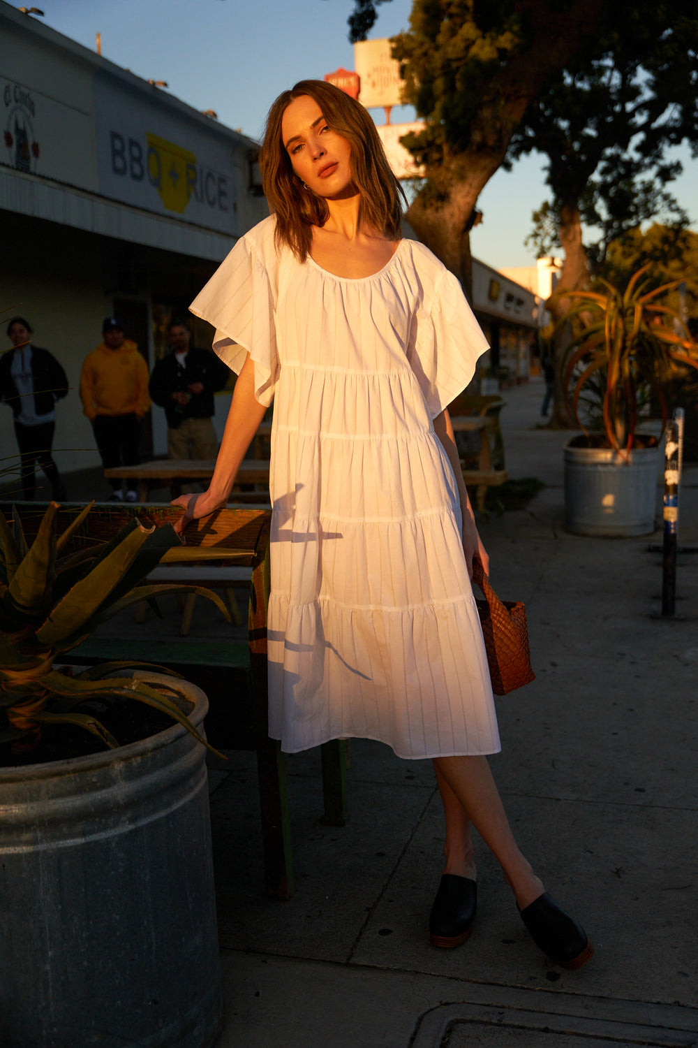 Rachel Dress in White Poplin - Whimsy & Row