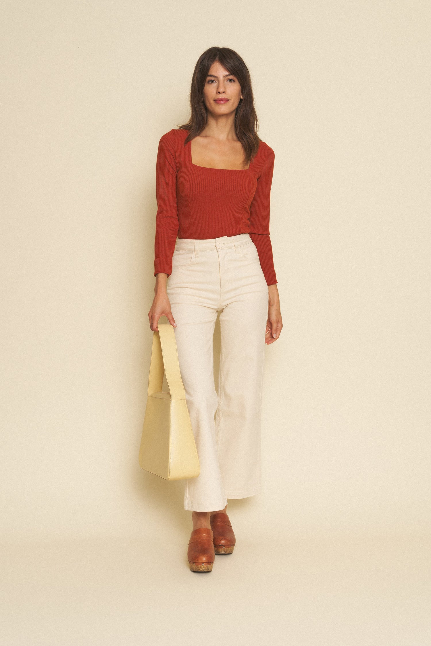 Flora pant in Natural Wide Leg