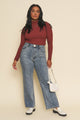 Farrah Pant in Light Denim Straight Leg
