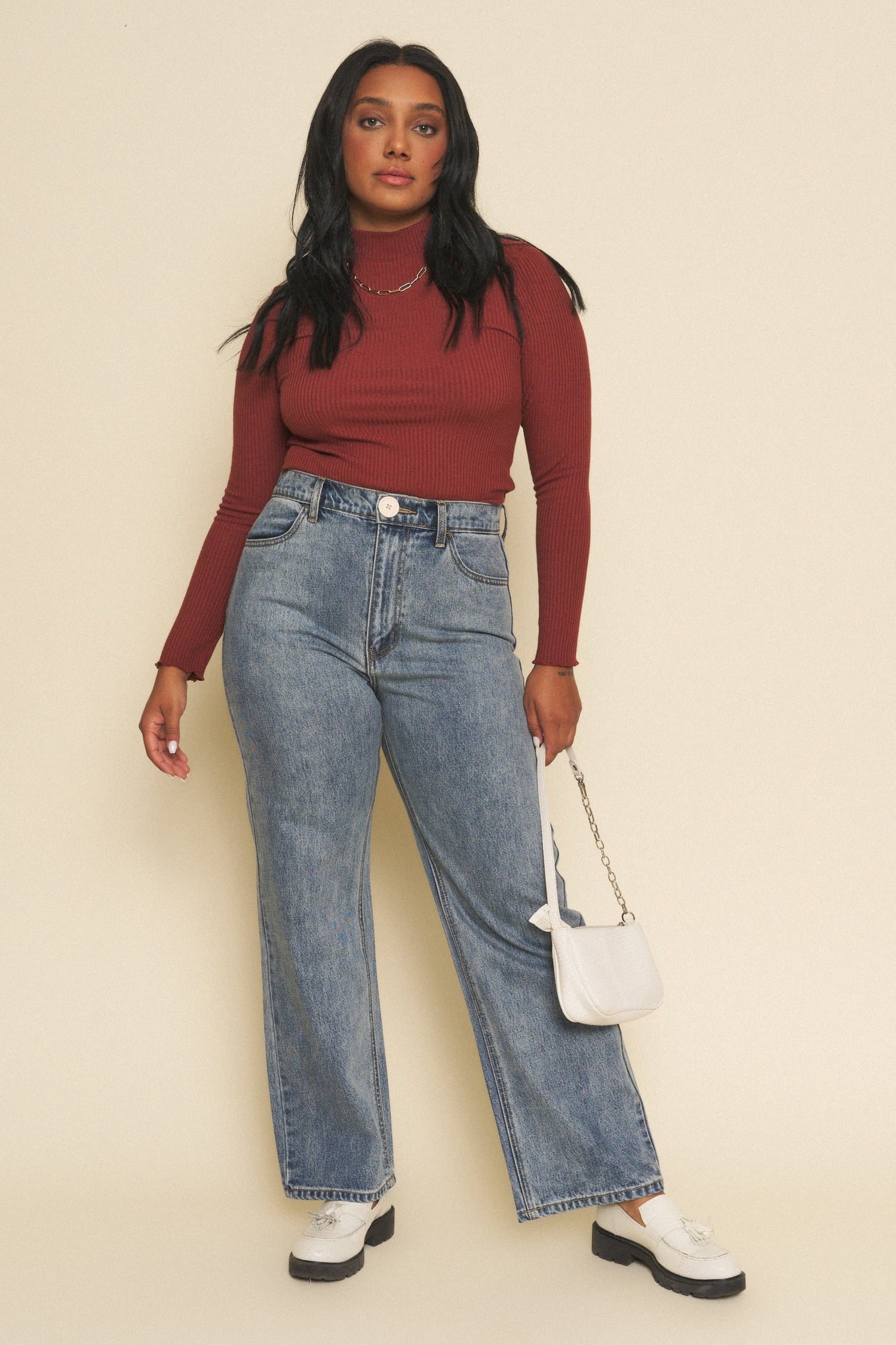 Farrah Pant in Light Denim Straight Leg