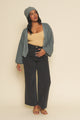 Flora Pant in Vintage Black Denim Wide Leg 39