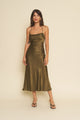 Camille Dress in Silky Hunter