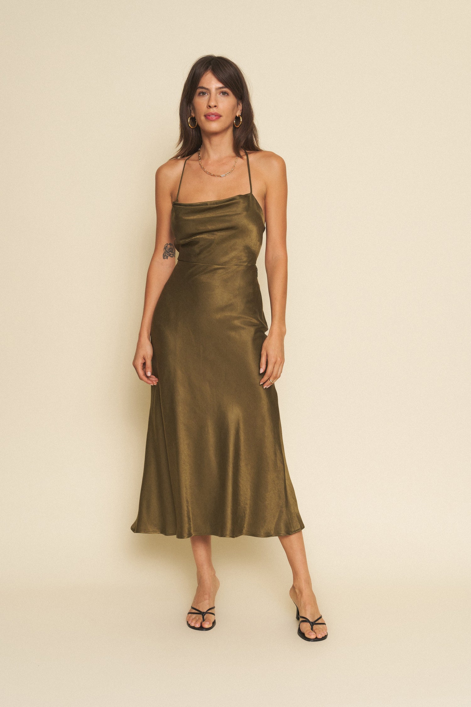 Camille Dress in Silky Hunter