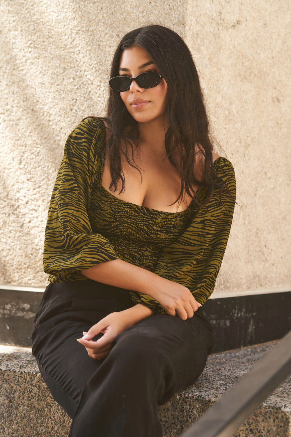 Cameron Top in Hunter Zebra - Whimsy & Row