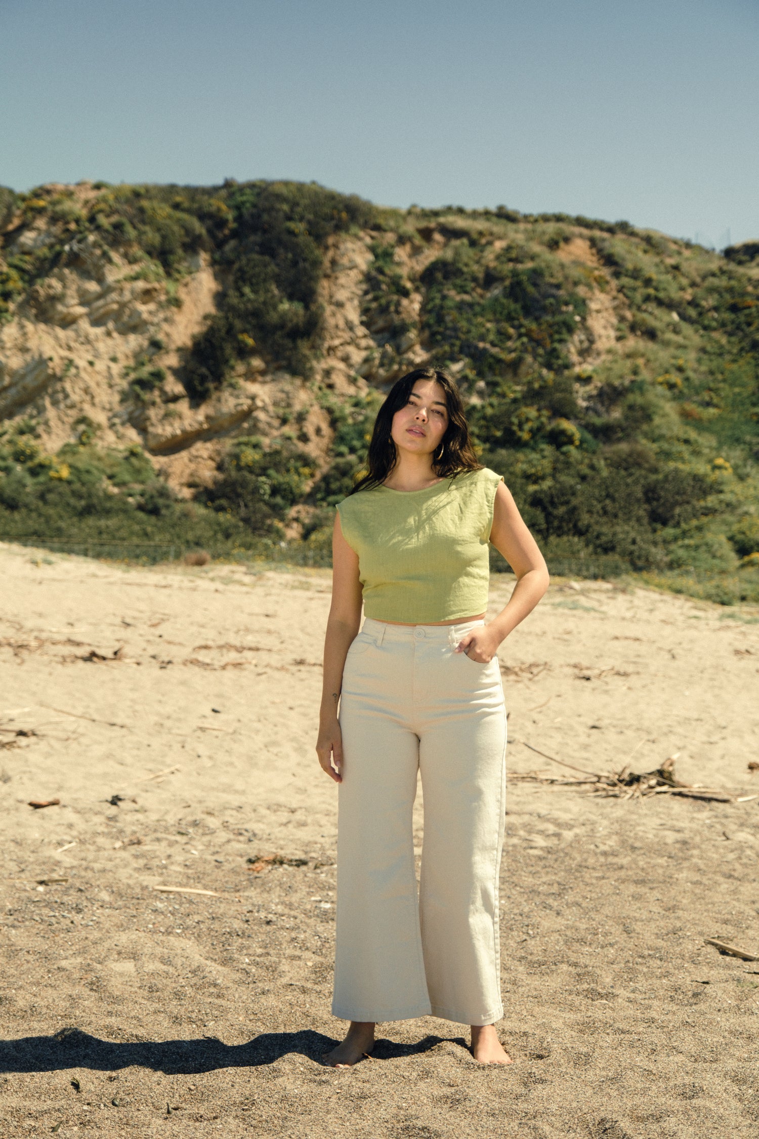 Flora pant in Natural Wide Leg