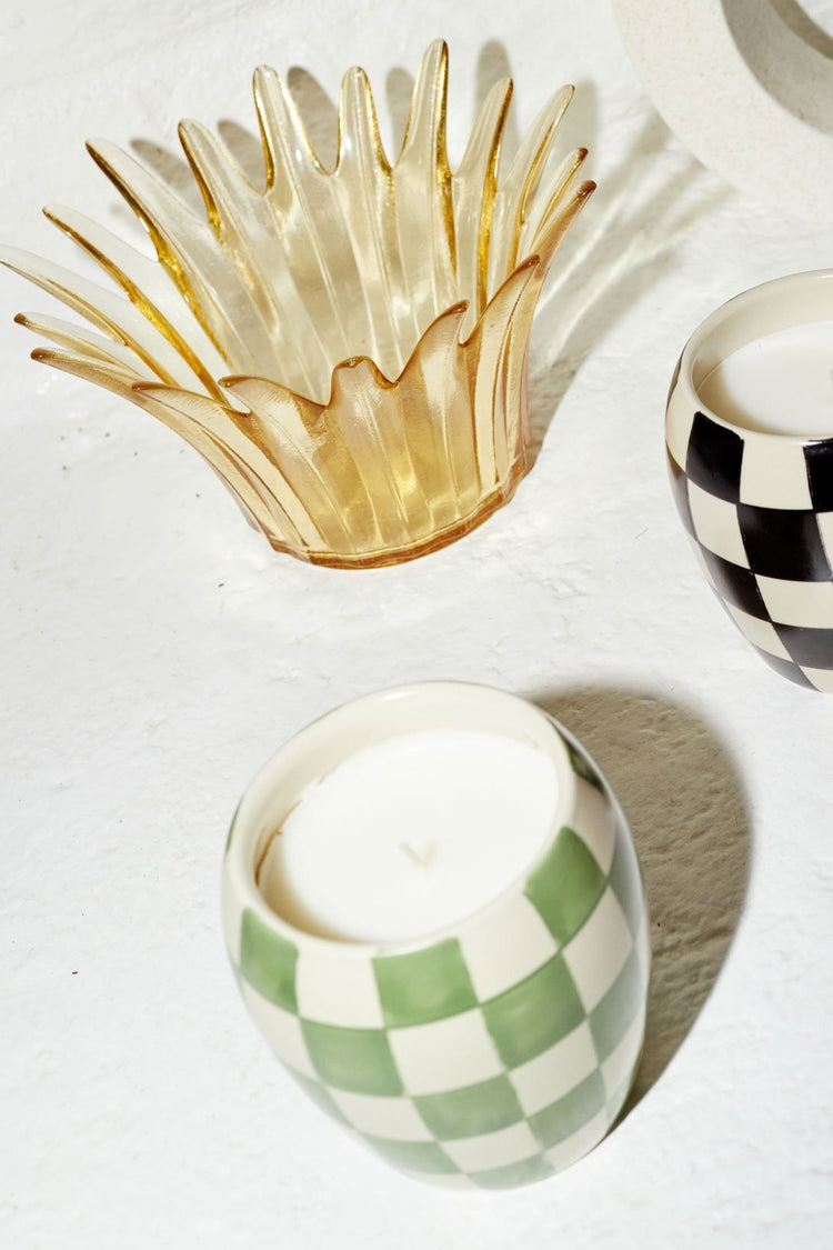 Paddywax Check Mate Candle in Sage Checkered - Whimsy & Row