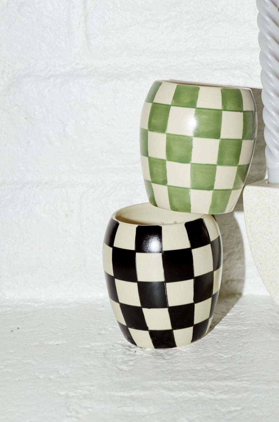Paddywax Check Mate Candle in Black Checkered - Whimsy & Row