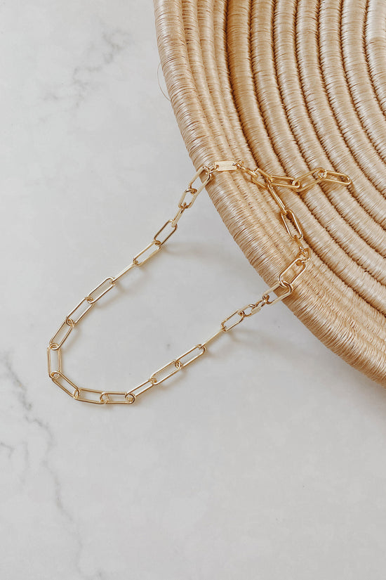 Machete Paperclip Necklace in Gold 19