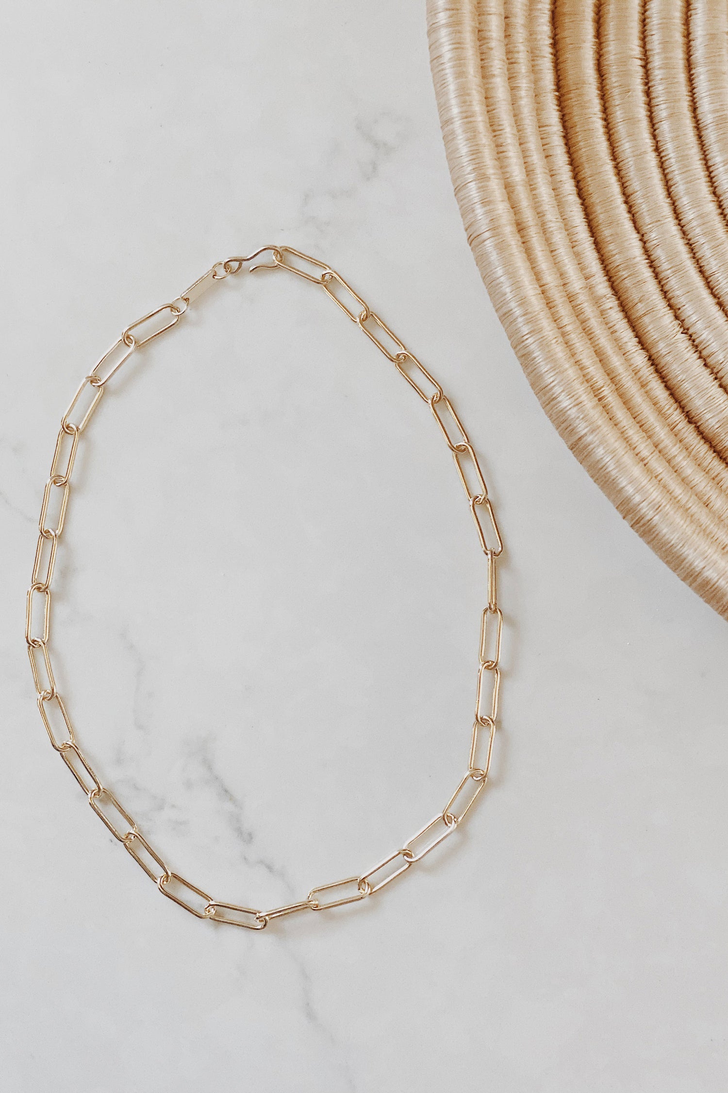 Machete Paperclip Necklace in Gold 19