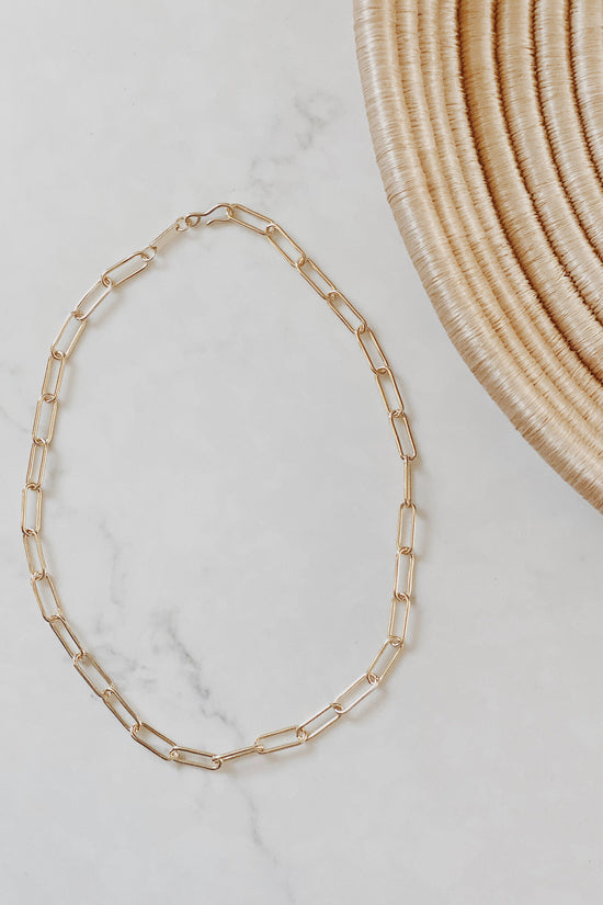 Machete Paperclip Necklace in Gold 19